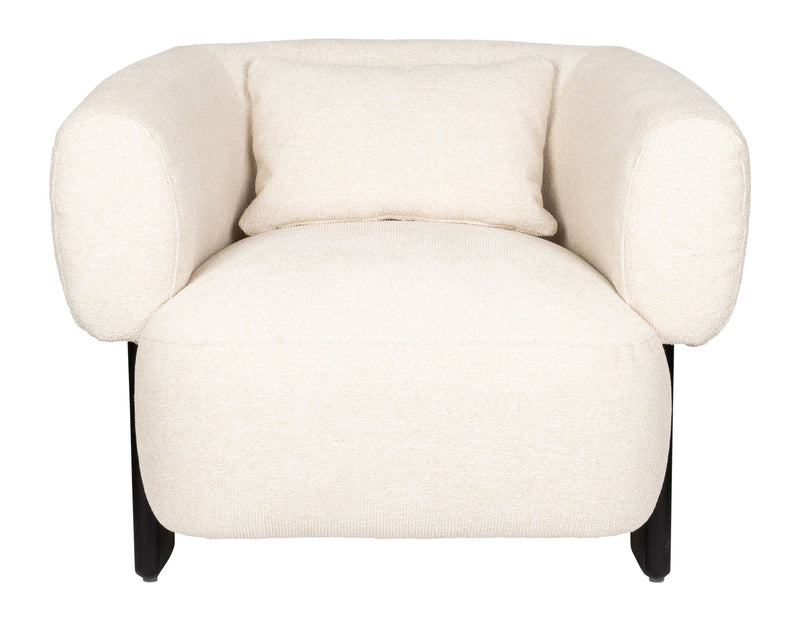 Loungesessel Neil in Beige mit dunklen Holzbeinen von Zuiver