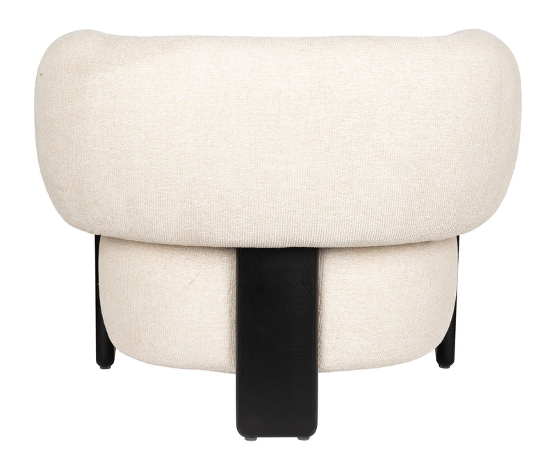 Loungesessel Neil in Beige mit dunklen Holzbeinen von Zuiver