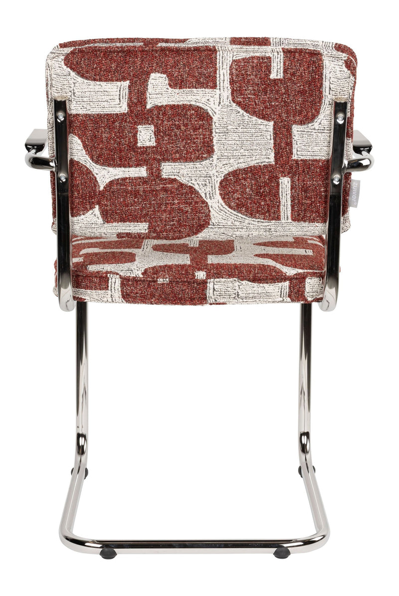 Sessel Ridge Deco Symbols 2er-Set, Rot mit Chromgestell von Zuiver