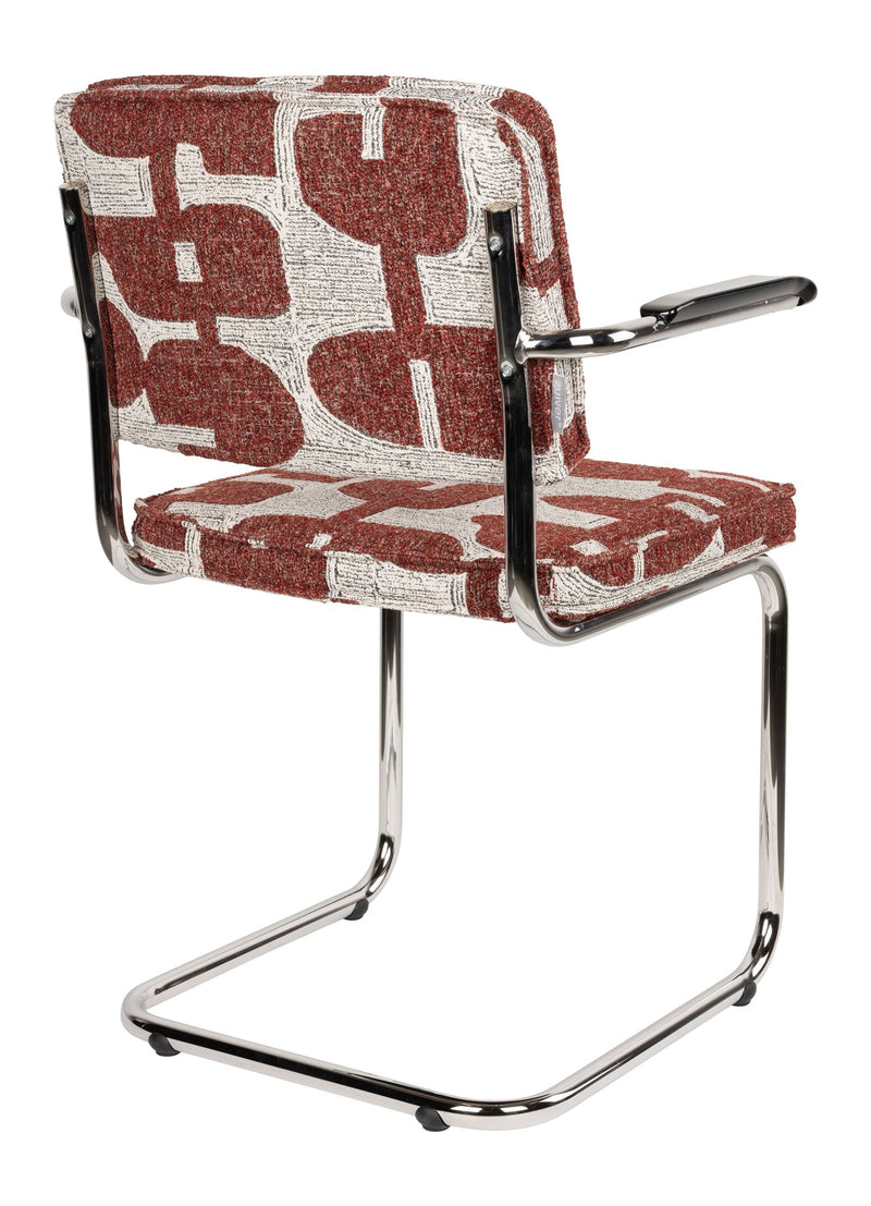 Sessel Ridge Deco Symbols 2er-Set, Rot mit Chromgestell von Zuiver