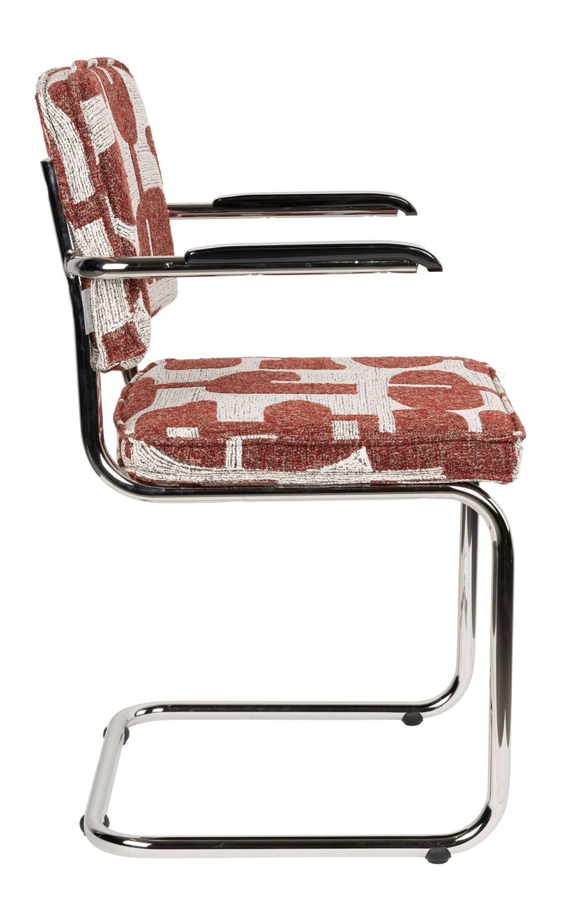 Sessel Ridge Deco Symbols 2er-Set, Rot mit Chromgestell von Zuiver