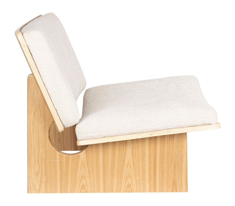 Loungesessel Volana Beige mit Eschenholz-Gestell von Zuiver
