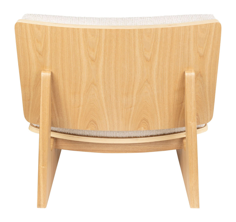 Loungesessel Volana Beige mit Eschenholz-Gestell von Zuiver