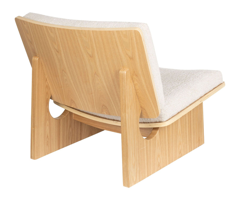Loungesessel Volana Beige mit Eschenholz-Gestell von Zuiver