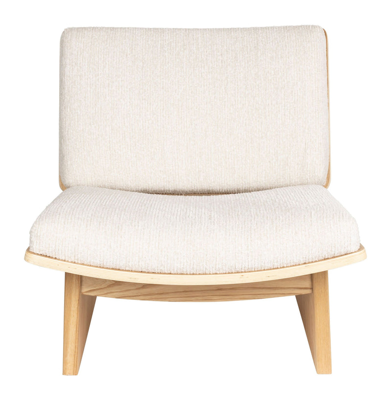 Loungesessel Volana Beige mit Eschenholz-Gestell von Zuiver