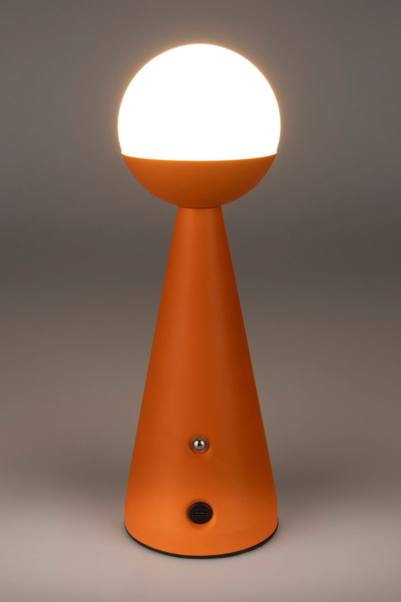 Tischlampe Bello Orange von Zuiver, kabellos & dimmbar für Balkon