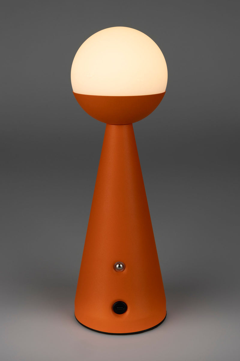 Tischlampe Bello Orange von Zuiver, kabellos & dimmbar für Balkon