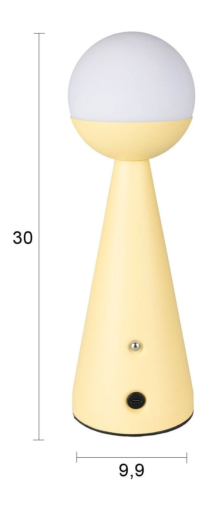 Tischlampe Bello Lemon von Zuiver, kabellos & dimmbar für Balkon