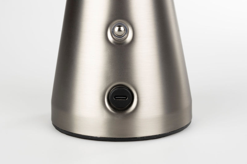 Akku-Tischlampe Bello Silber von Zuiver, kabellos & dimmbar