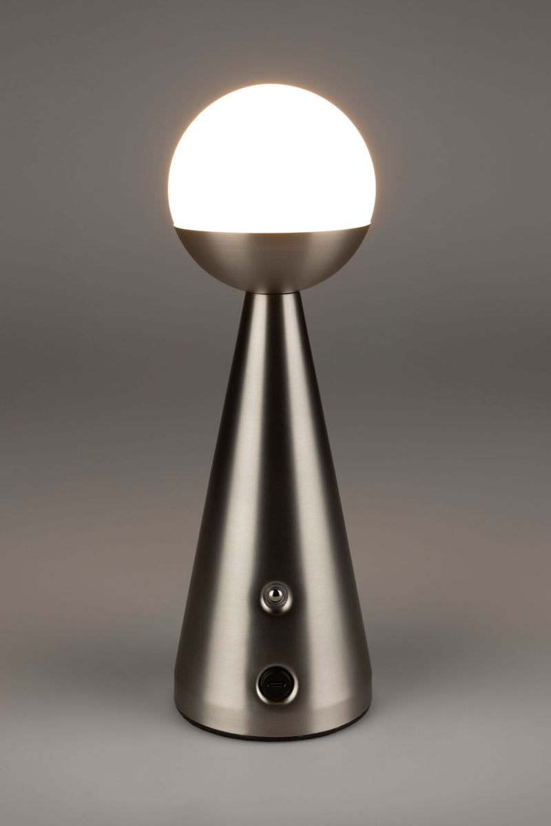Akku-Tischlampe Bello Silber von Zuiver, kabellos & dimmbar
