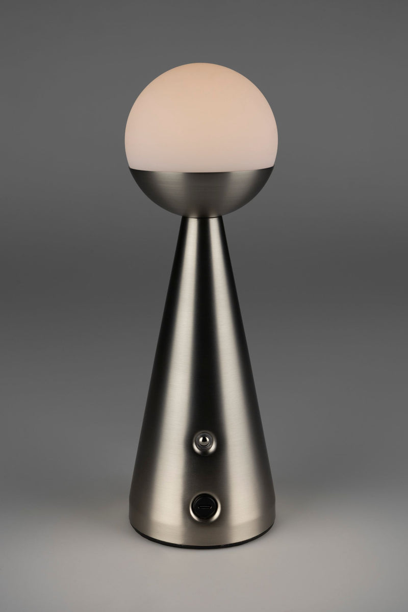 Akku-Tischlampe Bello Silber von Zuiver, kabellos & dimmbar