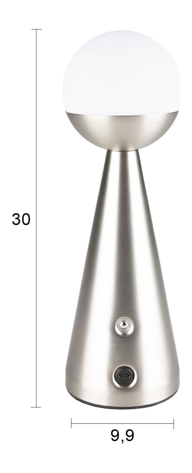 Akku-Tischlampe Bello Silber von Zuiver, kabellos & dimmbar