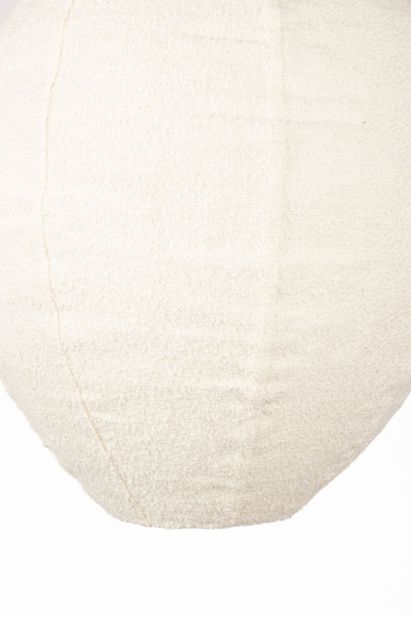 Pendelleuchte Cocoon XL von Zuiver, Bouclé-Stoff in Creme, E27-Fassung
