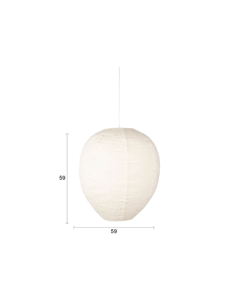 Pendelleuchte Cocoon XL von Zuiver, Bouclé-Stoff in Creme, E27-Fassung