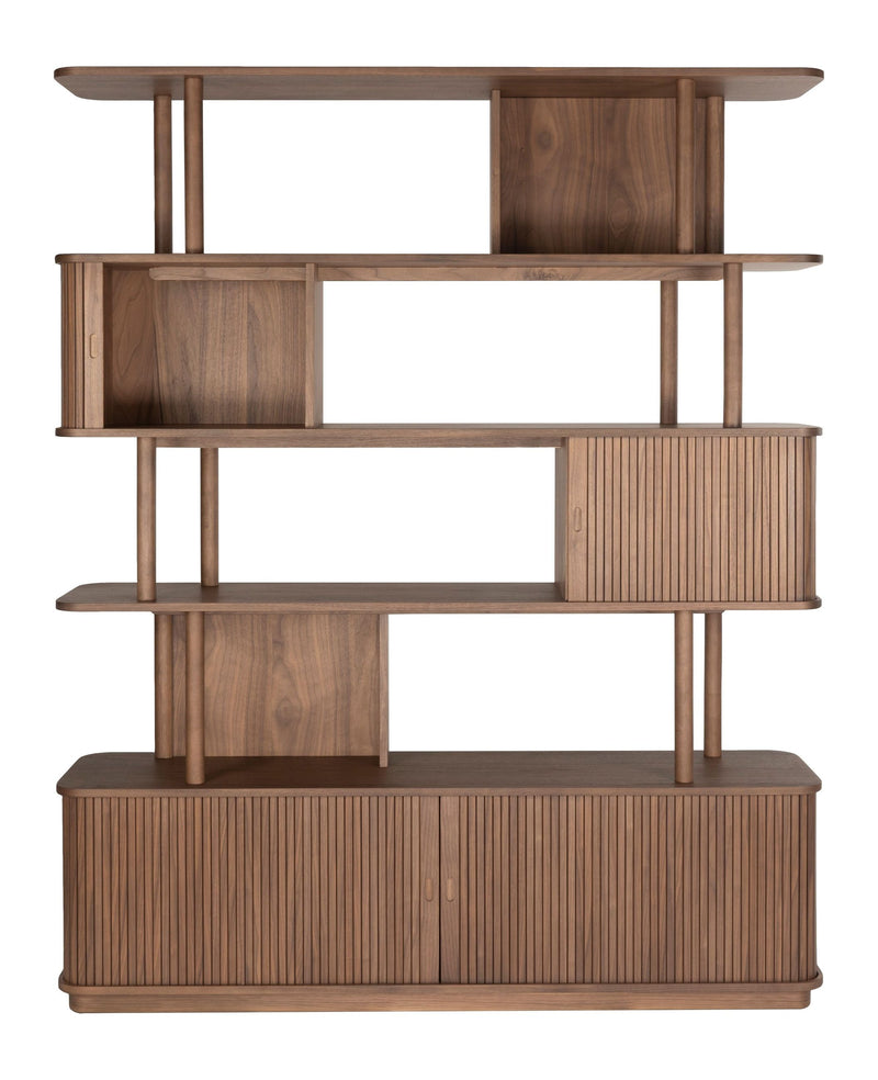Bücherregal Barbier Walnut mit Schiebetüren von Zuiver fürs Wohnzimmer