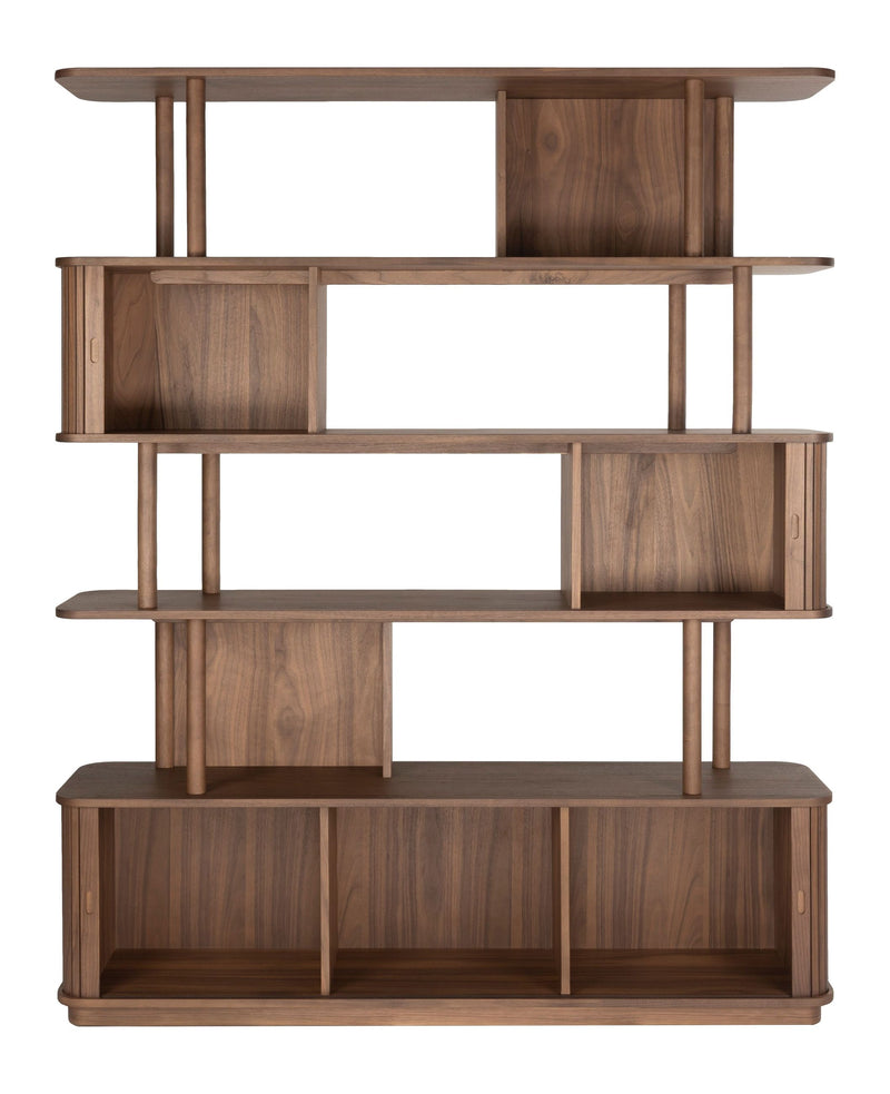 Bücherregal Barbier Walnut mit Schiebetüren von Zuiver fürs Wohnzimmer