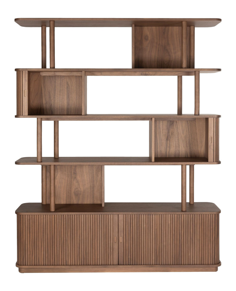 Bücherregal Barbier Walnut mit Schiebetüren von Zuiver fürs Wohnzimmer