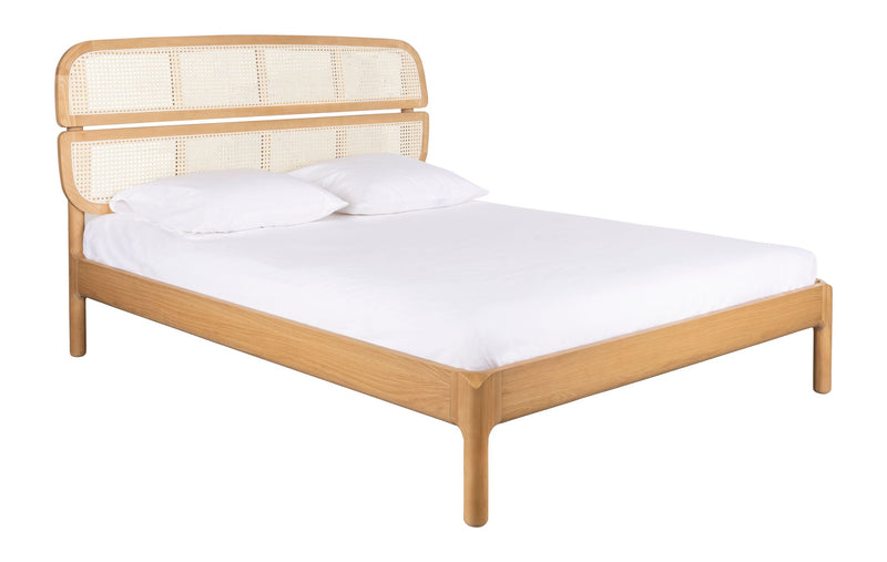 Bett Storm 160 aus Eschenholz mit Gurtboden, Natur von Zuiver