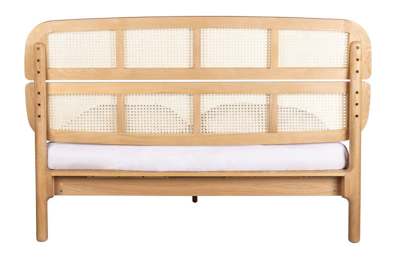 Bett Storm 180x200 aus Eschenholz mit Gurtband, Natur von Zuiver
