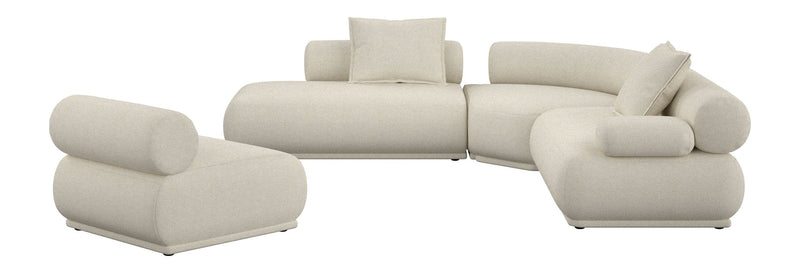 Ecksofa Rembrandt 7,5-Sitzer in Beige mit Rippstoff-Bezug von Zuiver