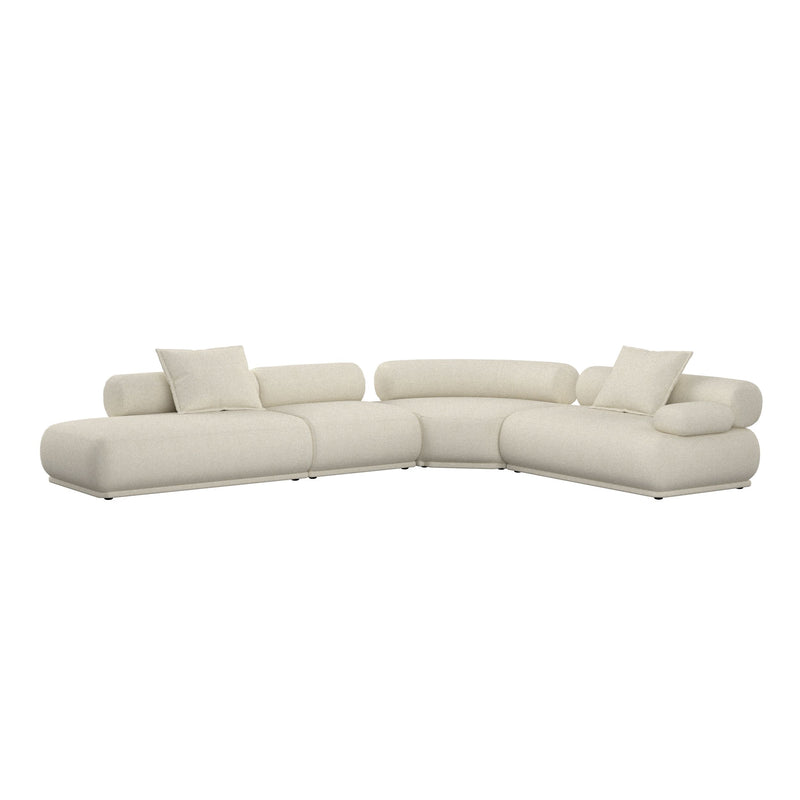 Ecksofa Rembrandt 7,5-Sitzer in Beige mit Rippstoff-Bezug von Zuiver