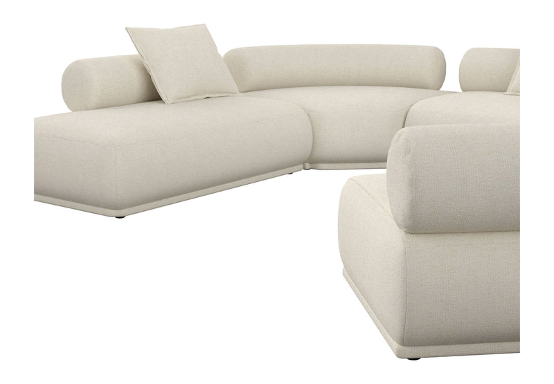 Ecksofa Rembrandt 7,5-Sitzer in Beige mit Rippstoff-Bezug von Zuiver