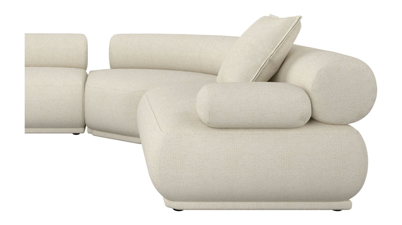 Ecksofa Rembrandt 7,5-Sitzer in Beige mit Rippstoff-Bezug von Zuiver
