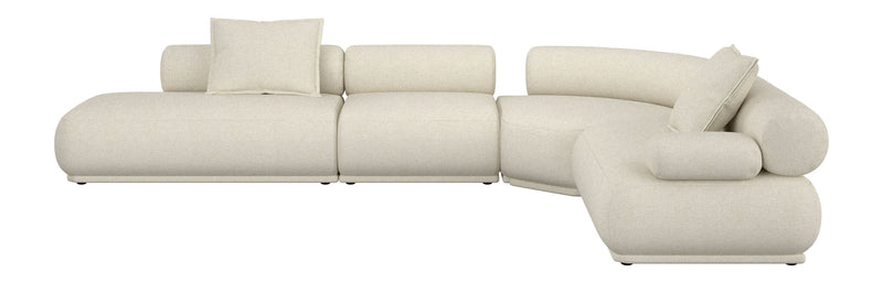 Ecksofa Rembrandt 7,5-Sitzer in Beige mit Rippstoff-Bezug von Zuiver