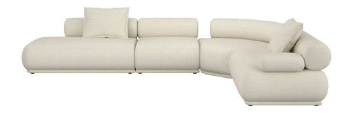 Ecksofa Rembrandt 7,5-Sitzer in Beige mit geschwungenen Formen und modularem Aufbau in Gesamtansicht von oben.