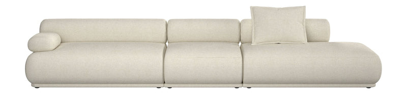 Sofa Rembrandt 4,5-Sitzer Links, Beige mit Rippstoff-Bezug von Zuiver