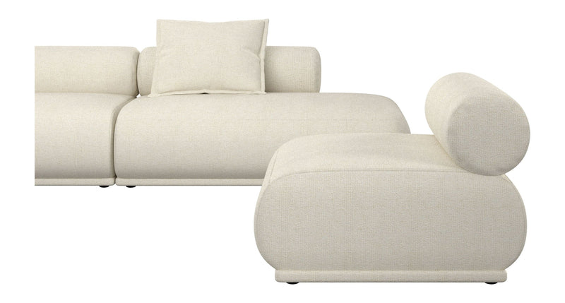 Sofa Rembrandt 4,5-Sitzer Links, Beige mit Rippstoff-Bezug von Zuiver