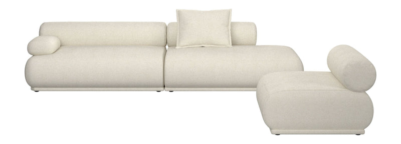 Sofa Rembrandt 4,5-Sitzer Links, Beige mit Rippstoff-Bezug von Zuiver