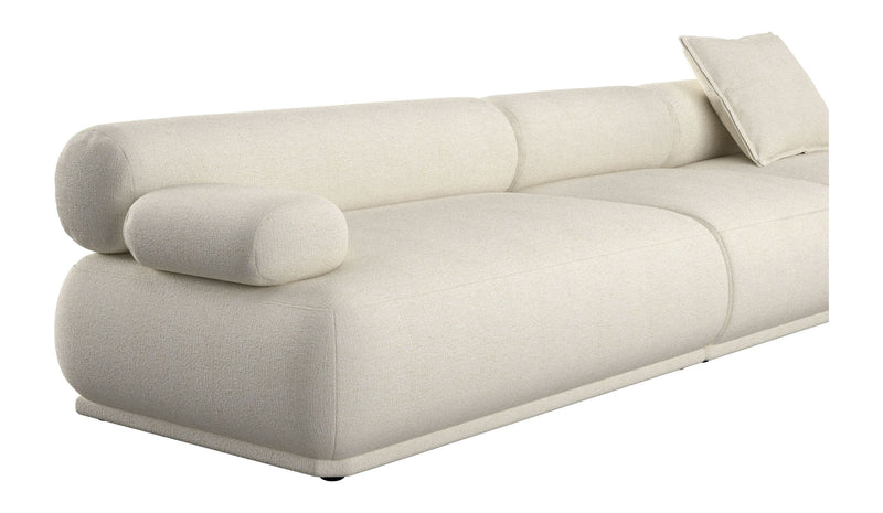 Sofa Rembrandt 4,5-Sitzer Links, Beige mit Rippstoff-Bezug von Zuiver