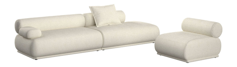 Sofa Rembrandt 4,5-Sitzer Links, Beige mit Rippstoff-Bezug von Zuiver
