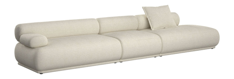 Sofa Rembrandt 4,5-Sitzer Links, Beige mit Rippstoff-Bezug von Zuiver