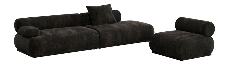Sofa Rembrandt 4,5-Sitzer Dark Brown mit Rippstoff-Bezug von Zuiver