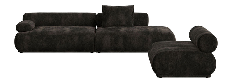 Sofa Rembrandt 4,5-Sitzer Dark Brown mit Rippstoff-Bezug von Zuiver