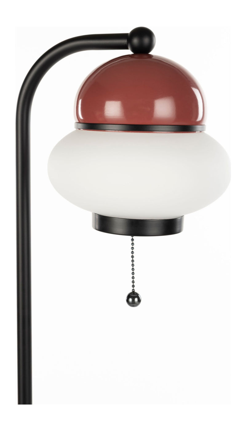 Stehlampe Bumble Rot mit Milchglas-Schirm, E27-Fassung von Zuiver