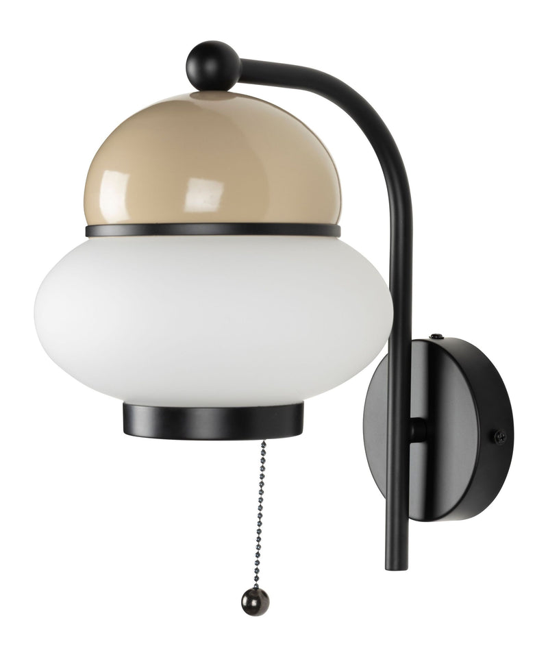Wandlampe Bumble Beige mit Milchglasschirm im Retro-Design von Zuiver