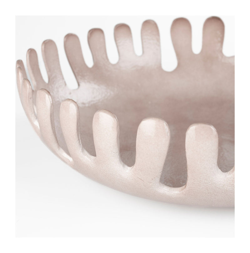 Tablett Onda im 2er-Set, Taupe mit Wellenform aus Aluminium
