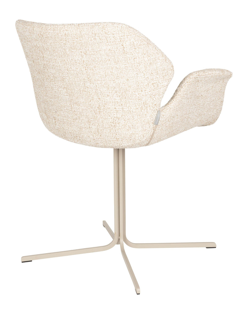 Sessel Nikki 2er-Set, Beige mit schwarzem Stahlgestell von Zuiver