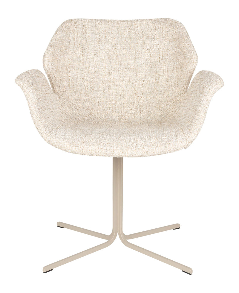 Sessel Nikki 2er-Set, Beige mit schwarzem Stahlgestell von Zuiver