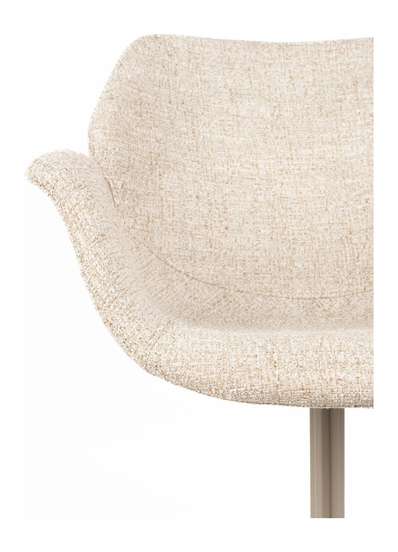 Sessel Nikki 2er-Set, Beige mit schwarzem Stahlgestell von Zuiver