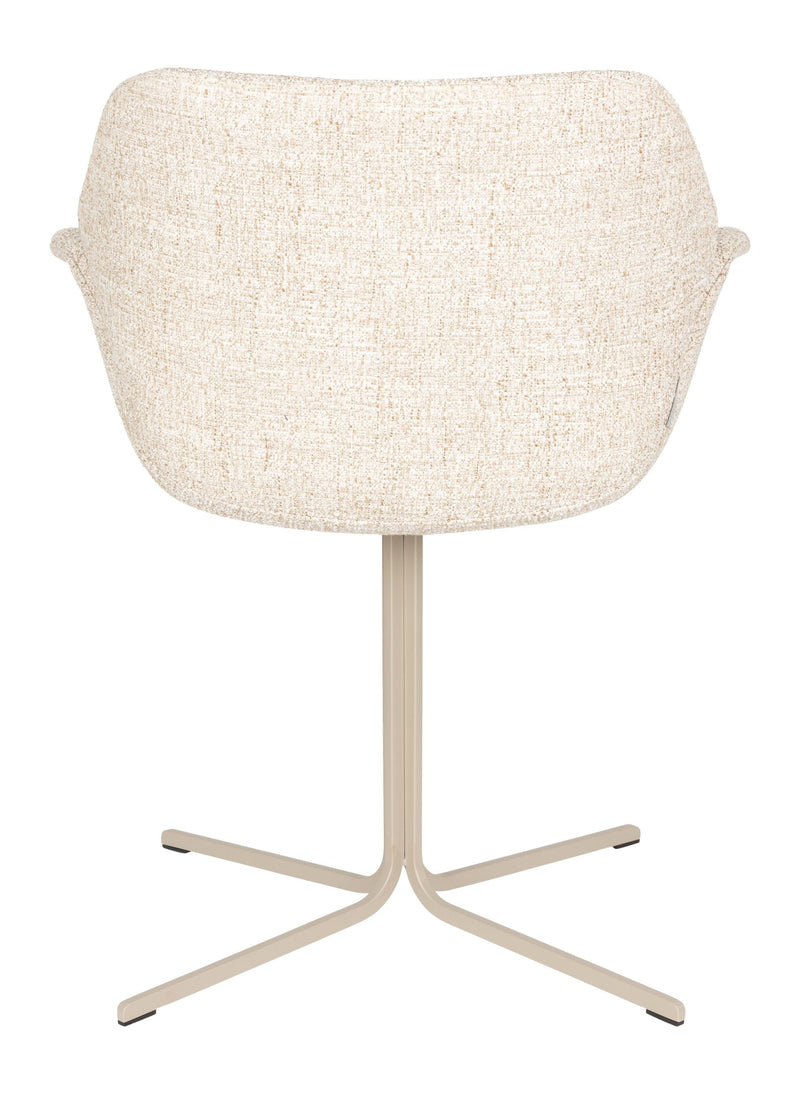 Sessel Nikki 2er-Set, Beige mit schwarzem Stahlgestell von Zuiver