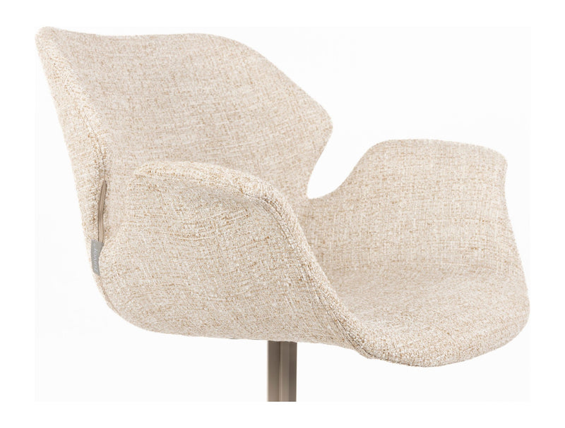 Sessel Nikki 2er-Set, Beige mit schwarzem Stahlgestell von Zuiver
