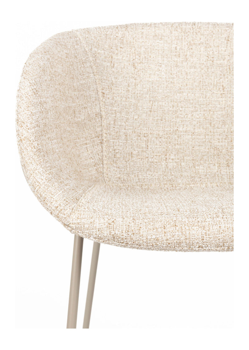 Sessel Feston 2er-Set, Beige mit schwarzem Stahlrahmen von Zuiver