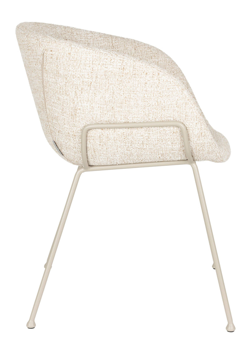 Sessel Feston 2er-Set, Beige mit schwarzem Stahlrahmen von Zuiver