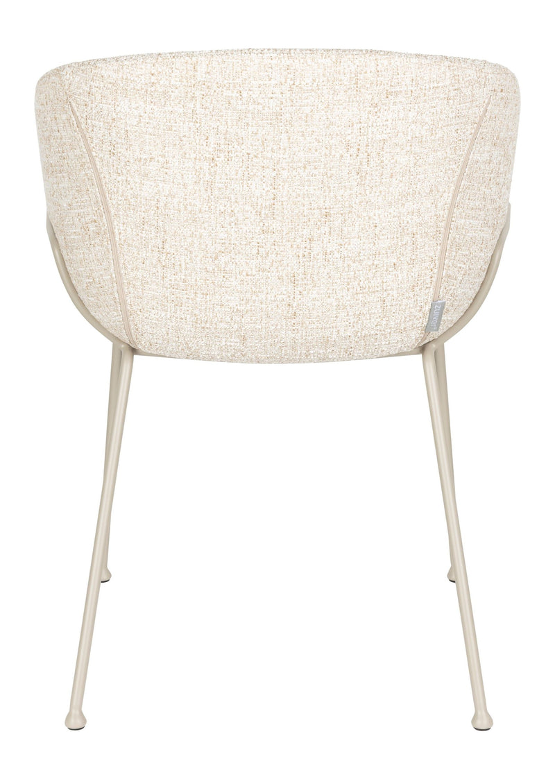 Sessel Feston 2er-Set, Beige mit schwarzem Stahlrahmen von Zuiver