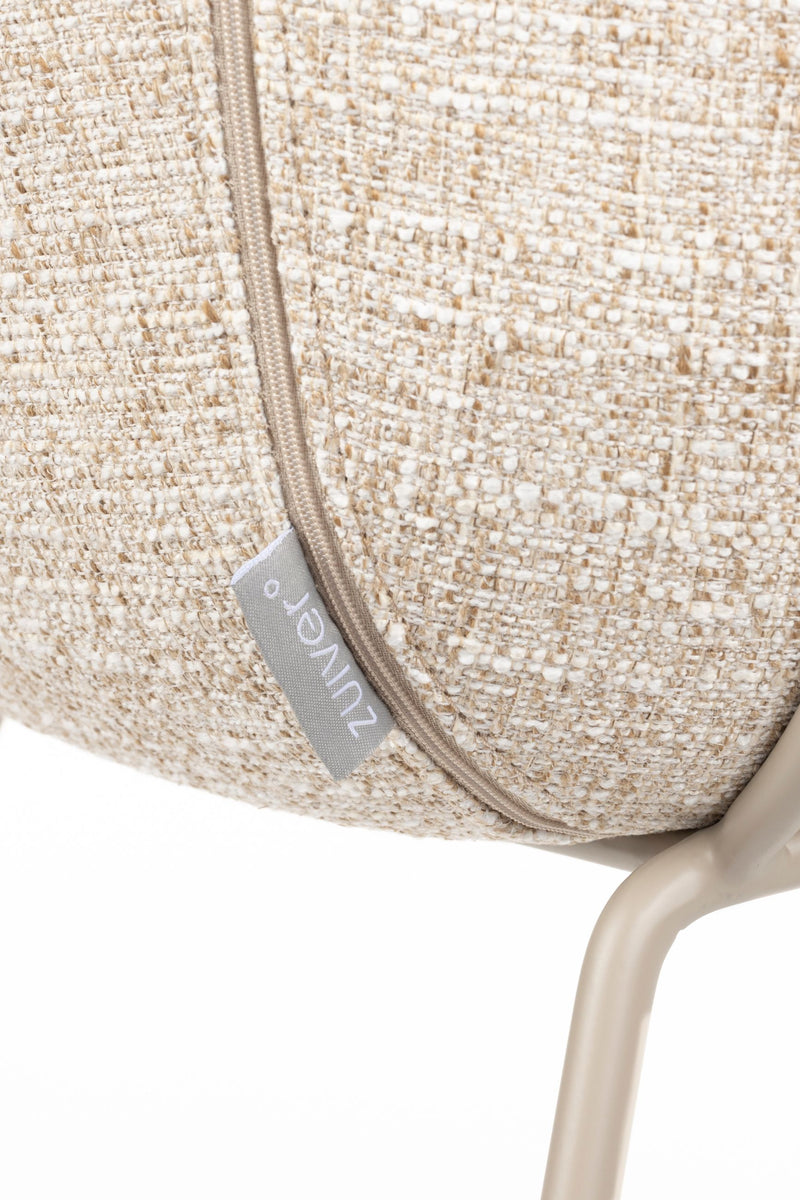 Sessel Feston 2er-Set, Beige mit schwarzem Stahlrahmen von Zuiver