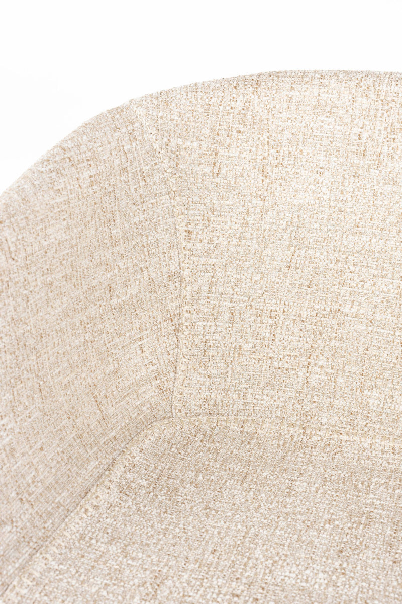 Sessel Feston 2er-Set, Beige mit schwarzem Stahlrahmen von Zuiver